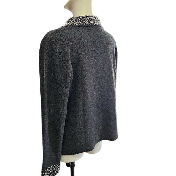 Susan Bristol Merino Wool Sweater with beautiful bead trim. - Picture 5 of 9